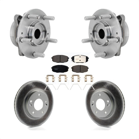 Front Hub Bearing Assembly Coated Disc Brake Rotor & Pads Kit For Hyundai Kona Kia Seltos KBB-132139