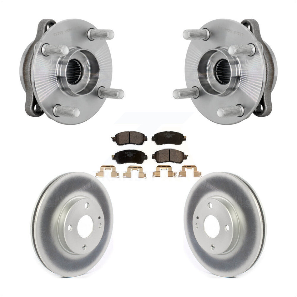 Front Hub Bearing Assembly Coated Disc Brake Rotor And Pads Kit For Toyota Yaris iA Scion KBB-132142