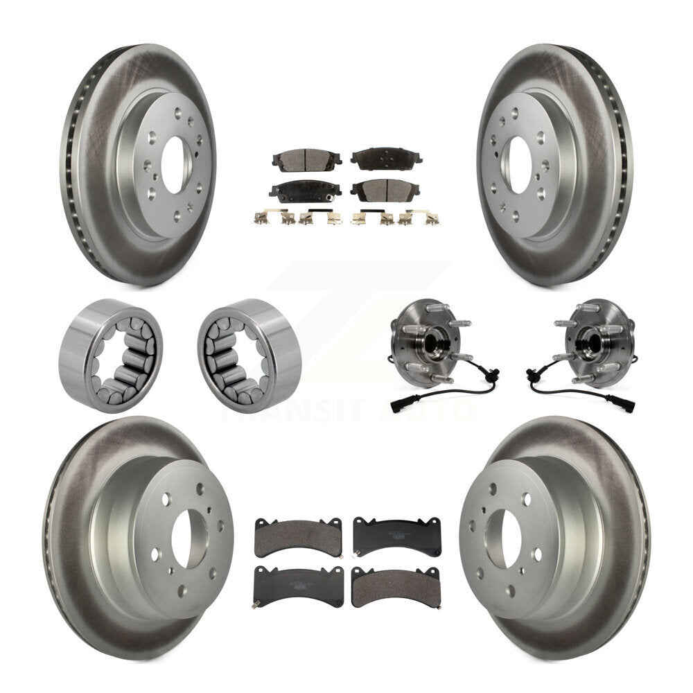 Front Rear Hub Bearing Coat Brake Rotor Pads Shoe Kit (10Pc) For GMC Sierra 1500 Yukon XL KBB-132147