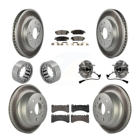 Front Rear Hub Bearing Coat Brake Rotor Pads Shoe Kit (10Pc) For GMC Sierra 1500 Yukon XL KBB-132147