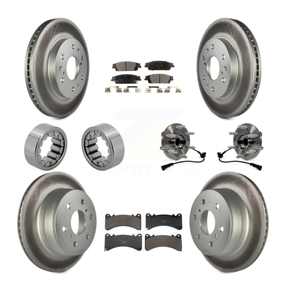 Front Rear Hub Bearing Coat Brake Rotor Pads Shoe Kit (10Pc) For GMC Sierra 1500 Yukon XL KBB-132147