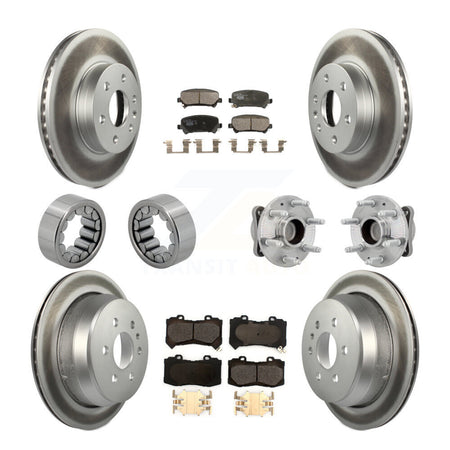 Front Rear Hub Bearing Coated Brake Rotor Pads Shoe Kit (10Pc) For Chevrolet Colorado GMC KBB-132149
