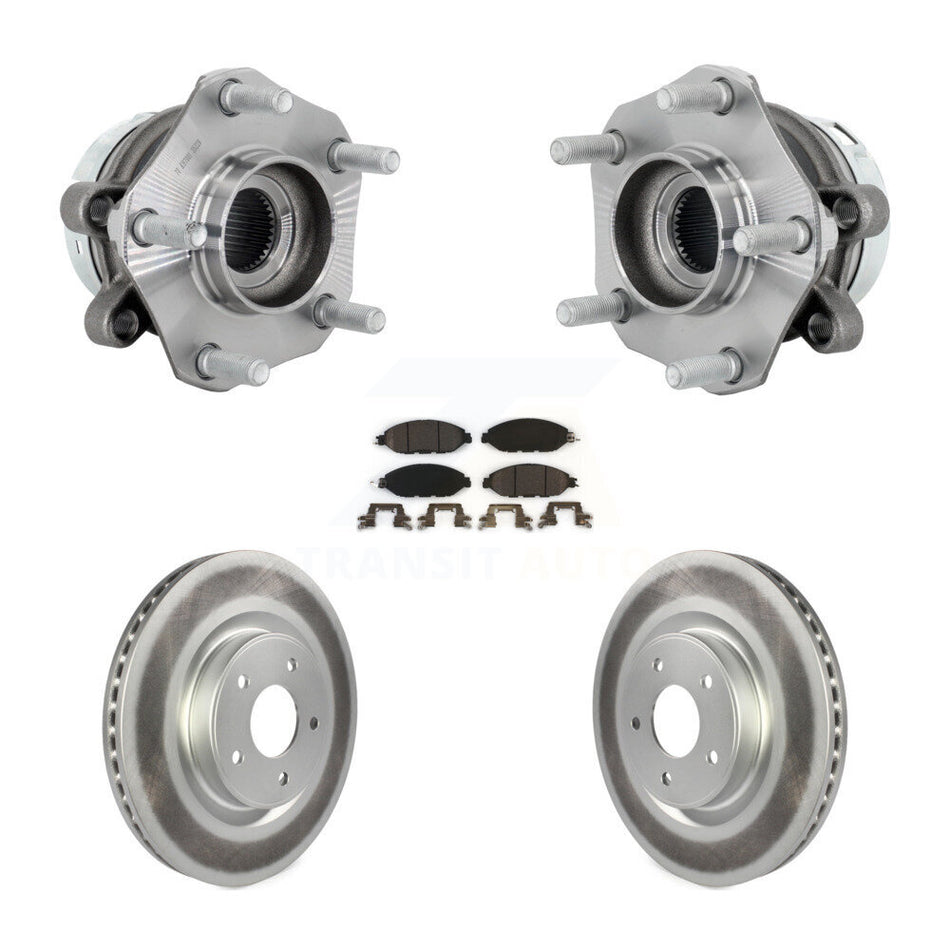 Front Hub Bearing Assembly Coated Disc Brake Rotor And Ceramic Pads Kit For Nissan Murano KBB-132150