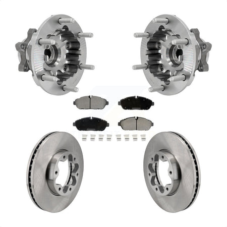 Front Hub Bearing Brake Rotor & Pads Kit For Ford Transit-250 Transit-350 Transit-150 AWD KBB-132152