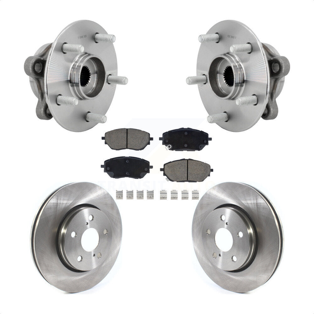 Front Hub Bearing Assembly Disc Brake Rotors And Ceramic Pads Kit For Toyota C-HR KBB-132157