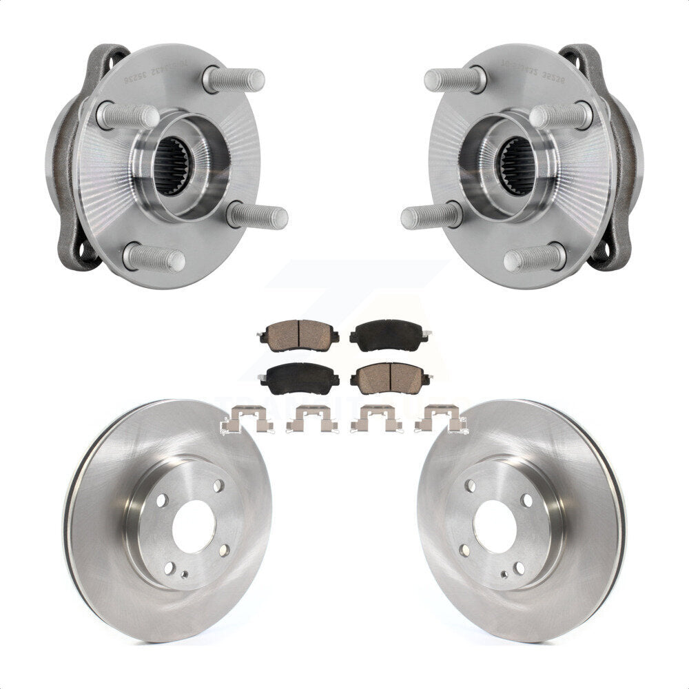 Front Hub Bearing Assembly Disc Brake Rotor And Ceramic Pad Kit For Toyota Yaris iA Scion KBB-132160