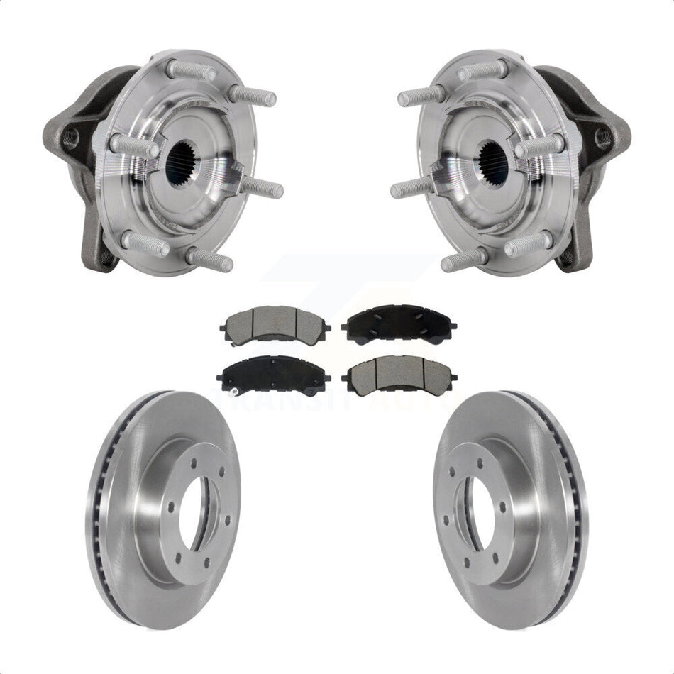 Front Hub Bearing Assembly Disc Brake Rotors And Pads Kit For 2019-2023 Ford Ranger 4WD KBB-132161