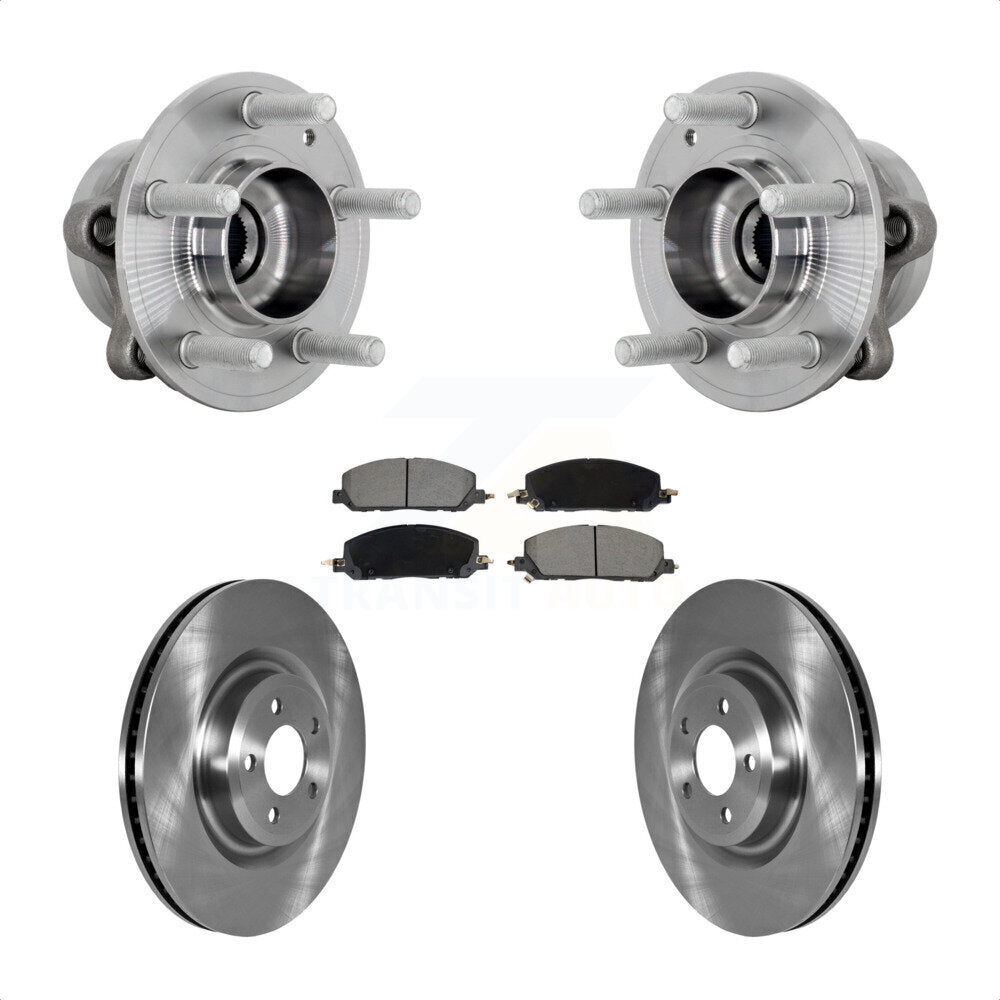 Front Hub Bearing Brake Rotor & Pads Kit For Ford Explorer Lincoln Aviator Police Utility KBB-132162