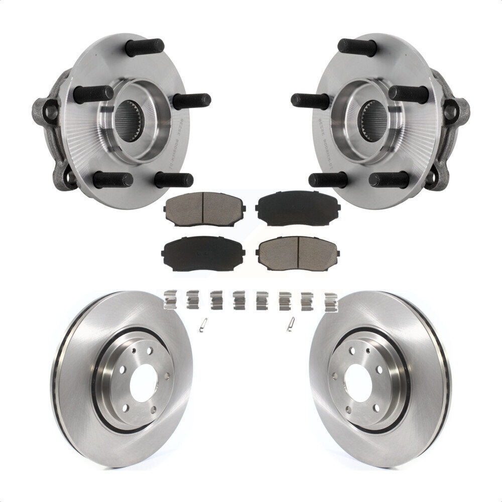 Front Hub Bearing Assembly Disc Brake Rotor And Ceramic Pads Kit For 2016-2023 Mazda CX-9 KBB-132165