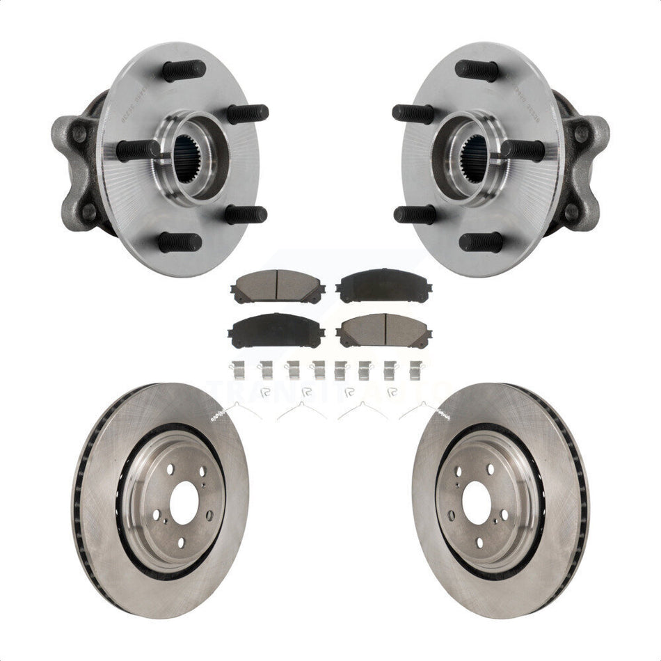 Front Hub Bearing Assembly Disc Brake Rotors And Pads Kit For 2020-2022 Toyota Highlander KBB-132166