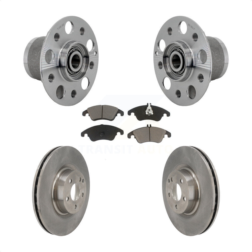 Front Hub Bearing Assembly Disc Brake Rotors And Pads Kit For Mercedes-Benz C250 E550 KBB-132169