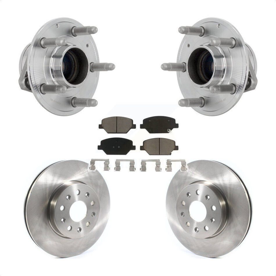 Front Hub Bearing Disc Brake Rotor & Pad Kit For Chevrolet Camaro Without Brembo Calipers KBB-132174