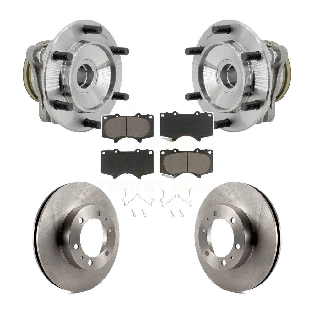Front Hub Bearing Assembly Disc Brake Rotor Pads Kit For Toyota Tacoma 4Runner FJ Cruiser KBB-132182