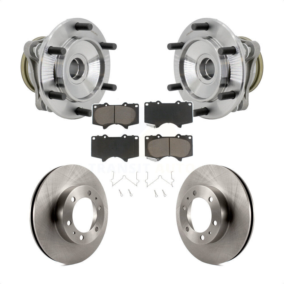 Front Hub Bearing Assembly Disc Brake Rotor Pads Kit For Toyota Tacoma 4Runner FJ Cruiser KBB-132182