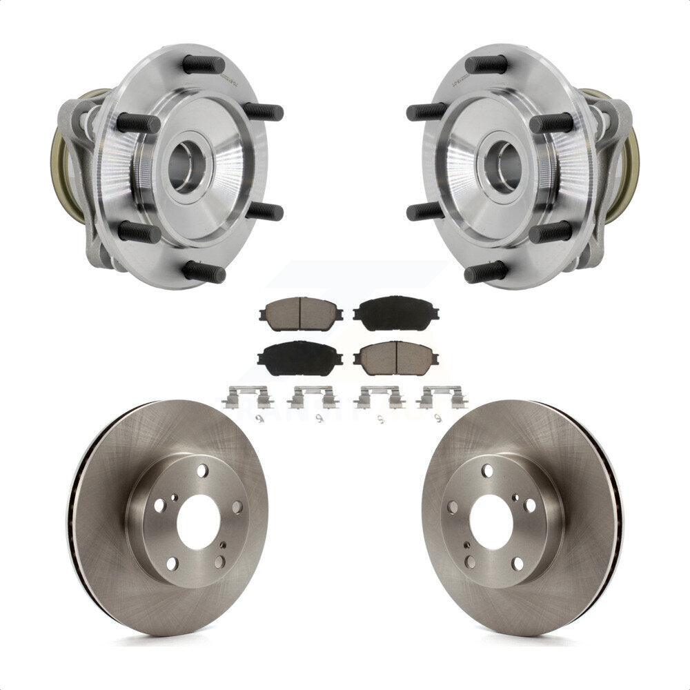 Front Hub Bearing Brake Rotor And Pad Kit For 2005-2015 Toyota Tacoma Pre Runner with RWD KBB-132183