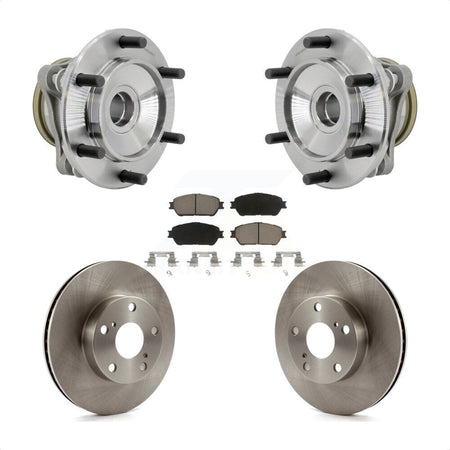Front Hub Bearing Brake Rotor And Pad Kit For 2005-2015 Toyota Tacoma Pre Runner with RWD KBB-132183
