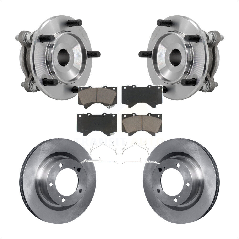 Front Hub Bearing Assembly Disc Brake Rotors And Pads Kit For Toyota Tundra Sequoia RWD KBB-132185