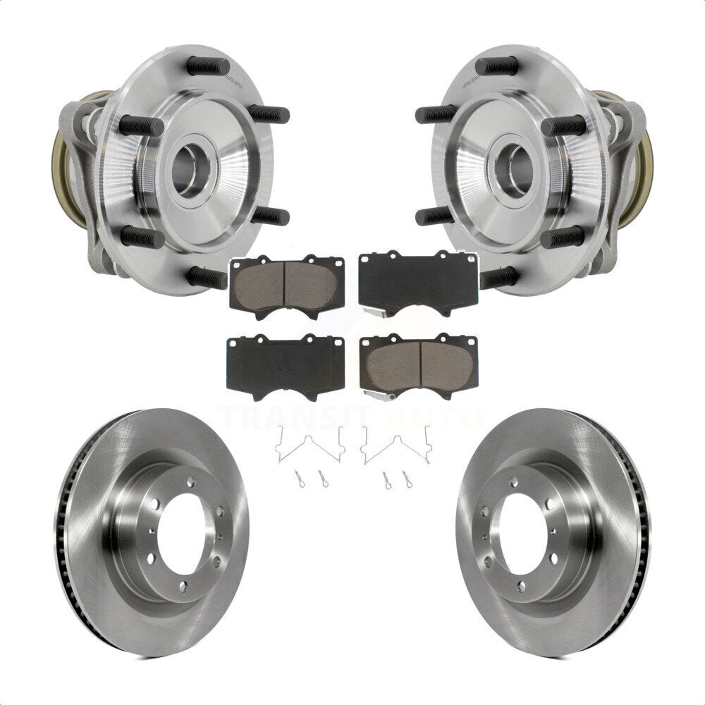 Front Hub Bearing Assembly Disc Brake Rotor And Pads Kit For 2010-2021 Toyota 4Runner RWD KBB-132186