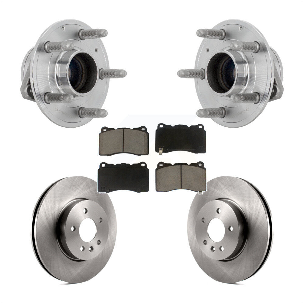 Front Hub Bearing Assembly Disc Brake Rotors And Ceramic Pads Kit For Cadillac ATS KBB-132188
