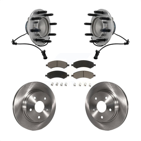 Front Hub Bearing Disc Brake Rotor Pad Kit For 2007-2008 Dodge Ram 1500 With 8 Lug Wheels KBB-132195