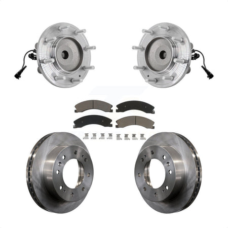 Front Hub Bearing Disc Brake Rotor Pad Kit For GMC Sierra 3500 HD Chevrolet Silverado RWD KBB-132197