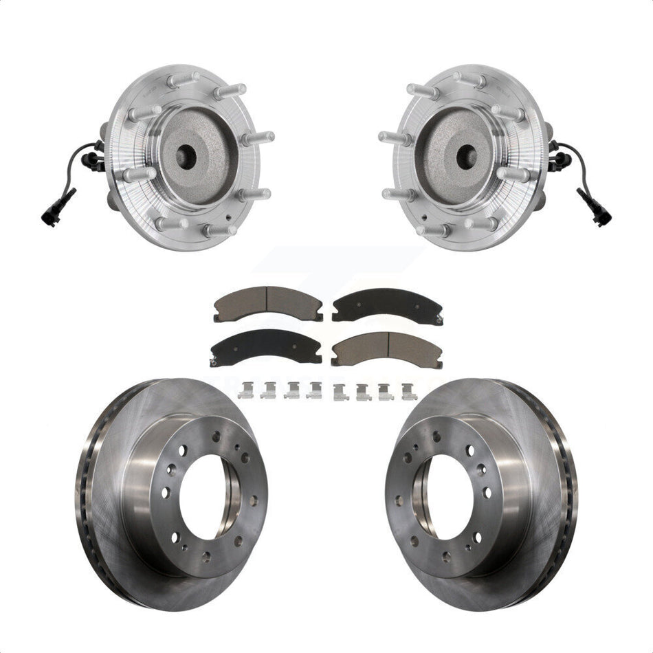 Front Hub Bearing Disc Brake Rotor Pad Kit For GMC Sierra 3500 HD Chevrolet Silverado RWD KBB-132197