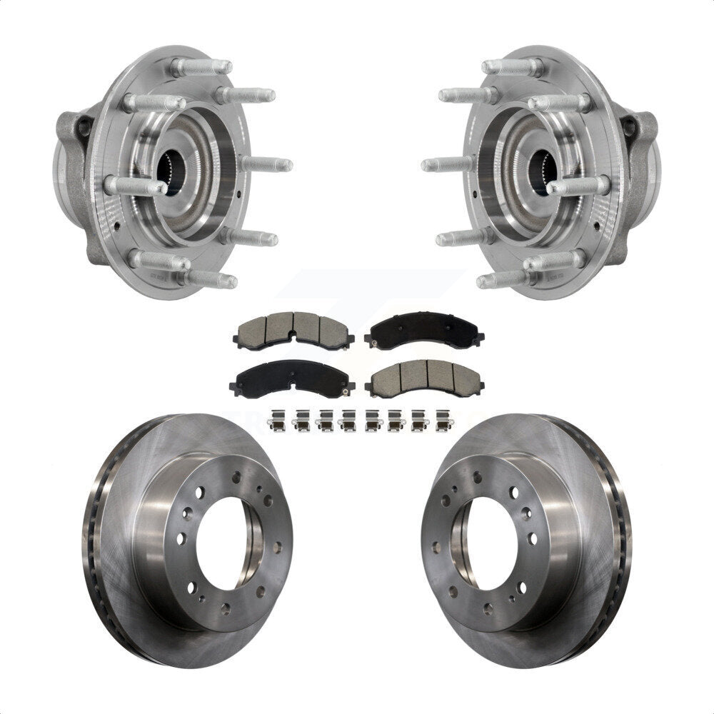 Front Hub Bearing Brake Rotor Pad Kit For GMC Chevrolet Silverado 2500 HD Sierra 3500 4WD KBB-132199