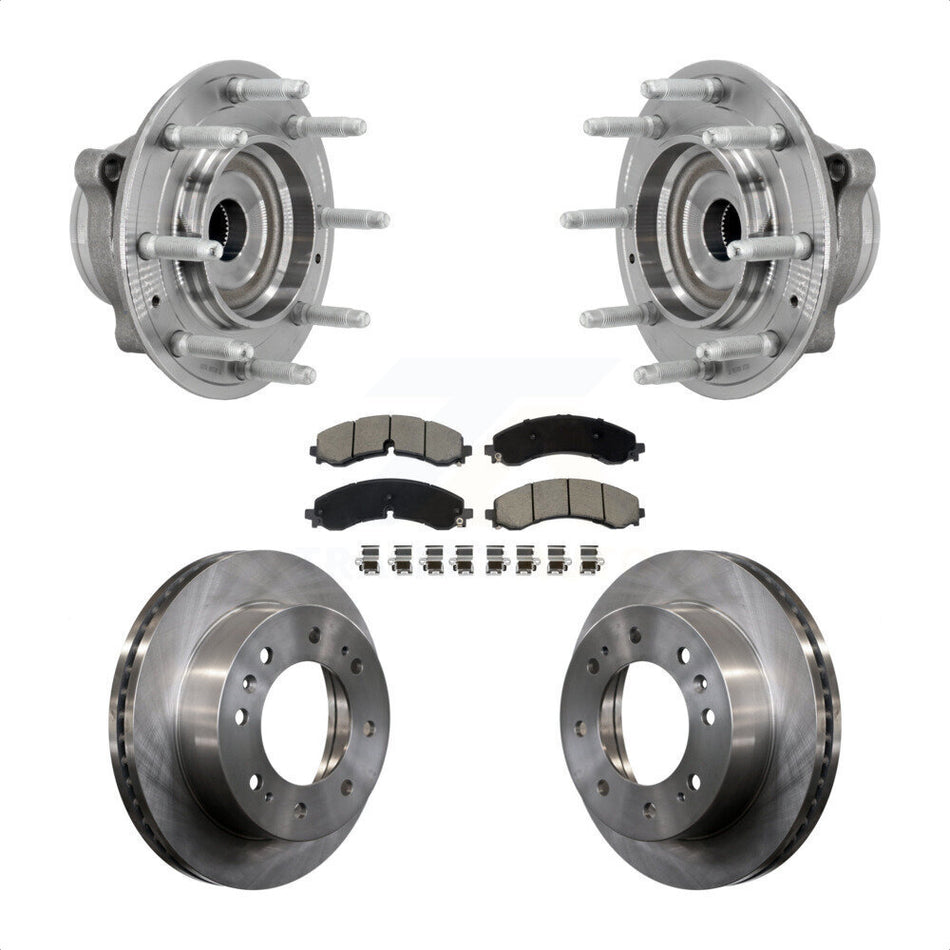 Front Hub Bearing Brake Rotor Pad Kit For GMC Chevrolet Silverado 2500 HD Sierra 3500 4WD KBB-132199