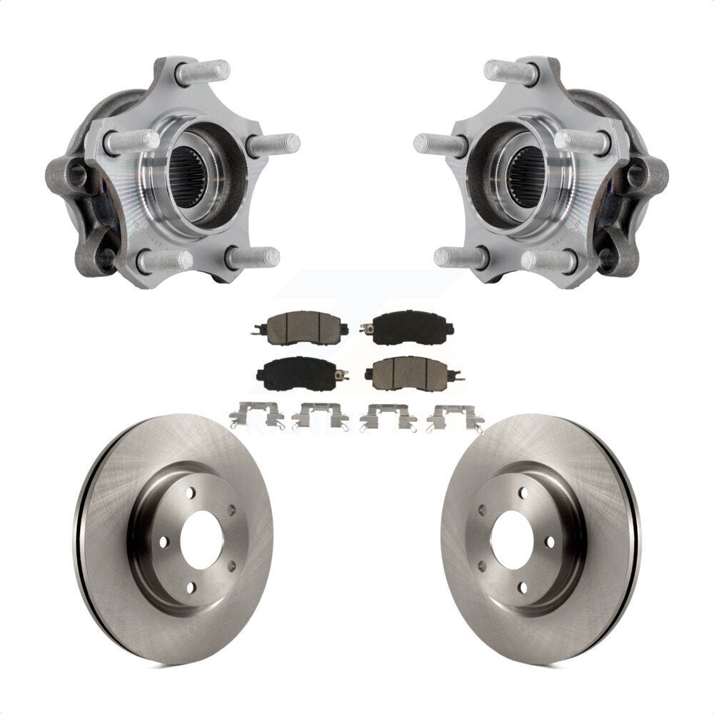 Front Hub Bearing Assembly Disc Brake Rotors And Pads Kit For 2019-2023 Nissan Altima KBB-132200