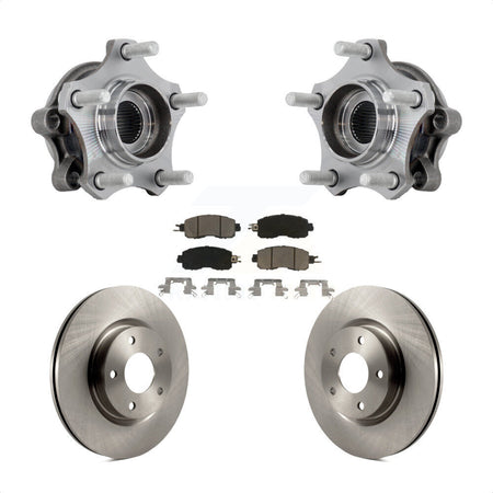 Front Hub Bearing Assembly Disc Brake Rotors And Pads Kit For 2019-2023 Nissan Altima KBB-132200