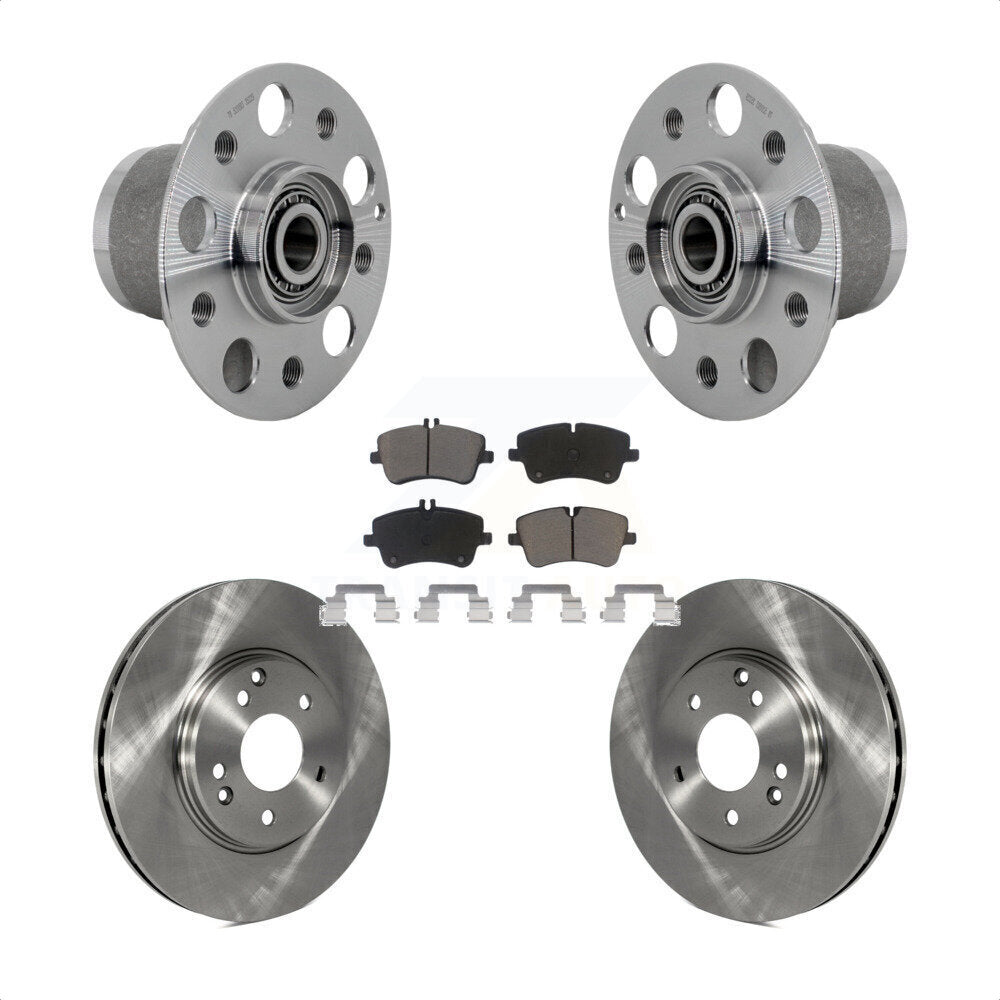 Front Hub Bearing Brake Rotor Pads Kit For 06-07 Mercedes-Benz C350 Without Sport Package KBB-132202