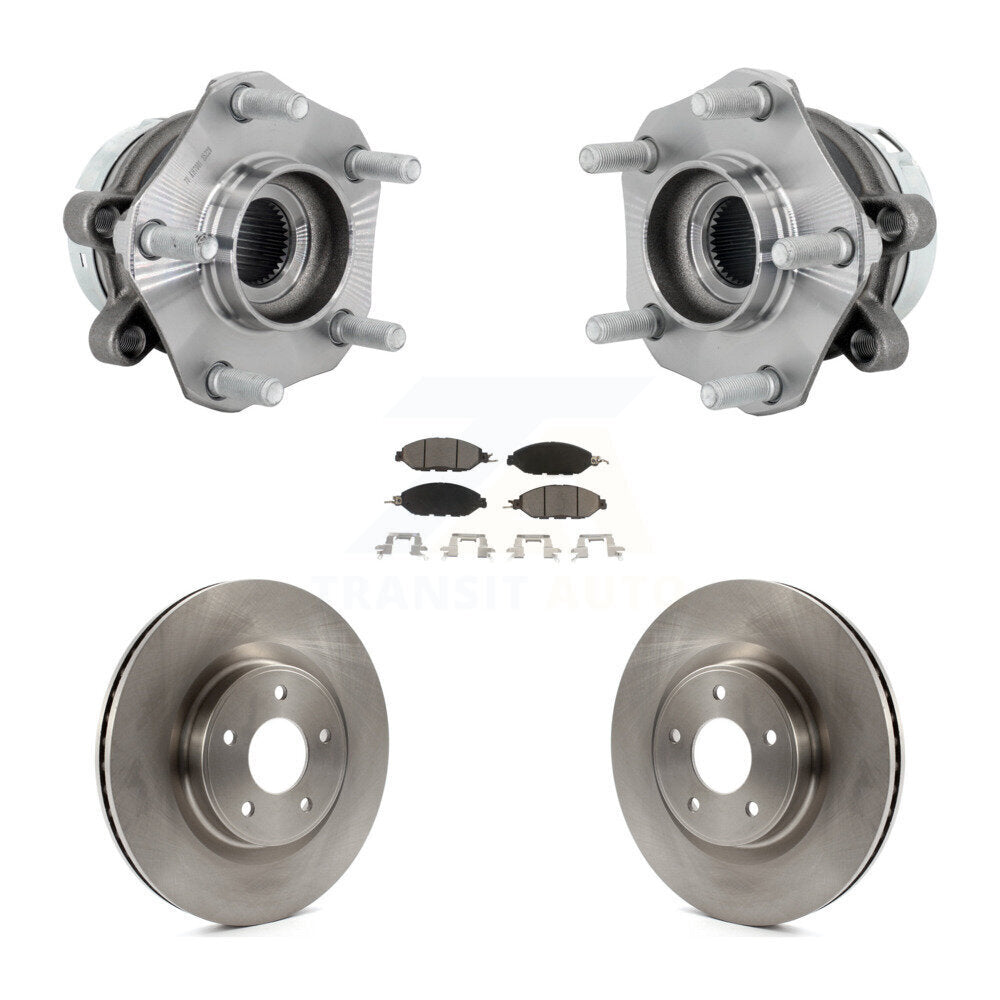 Front Hub Bearing Assembly Disc Brake Rotors And Ceramic Pads Kit For Nissan Murano KBB-132208