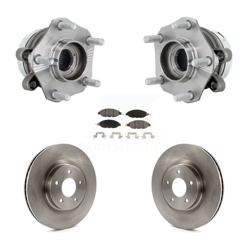 Front Hub Bearing Assembly Disc Brake Rotors And Ceramic Pads Kit For Nissan Murano KBB-132208