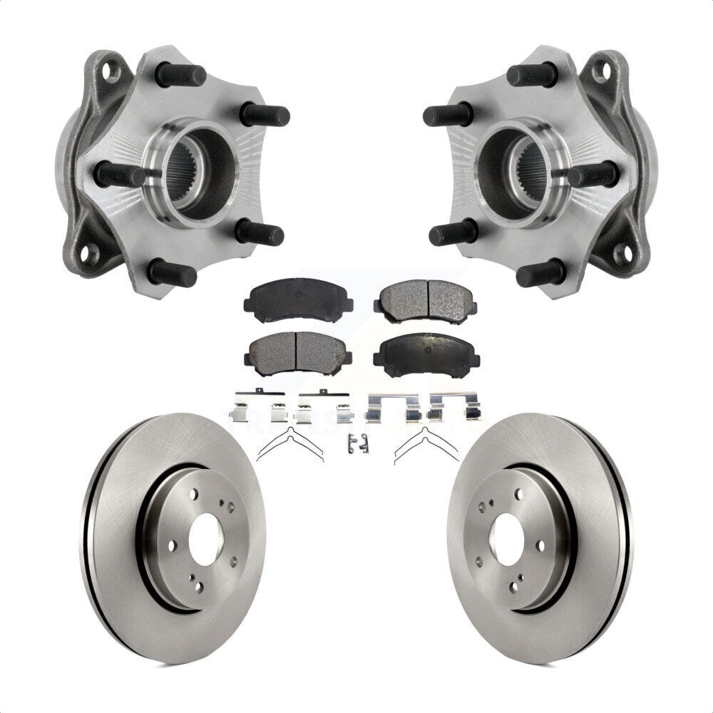 Front Hub Bearing Assembly Disc Brake Rotors And Pads Kit For 2010-2013 Suzuki Kizashi KBB-132213