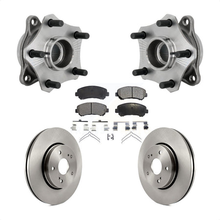 Front Hub Bearing Assembly Disc Brake Rotors And Pads Kit For 2010-2013 Suzuki Kizashi KBB-132213