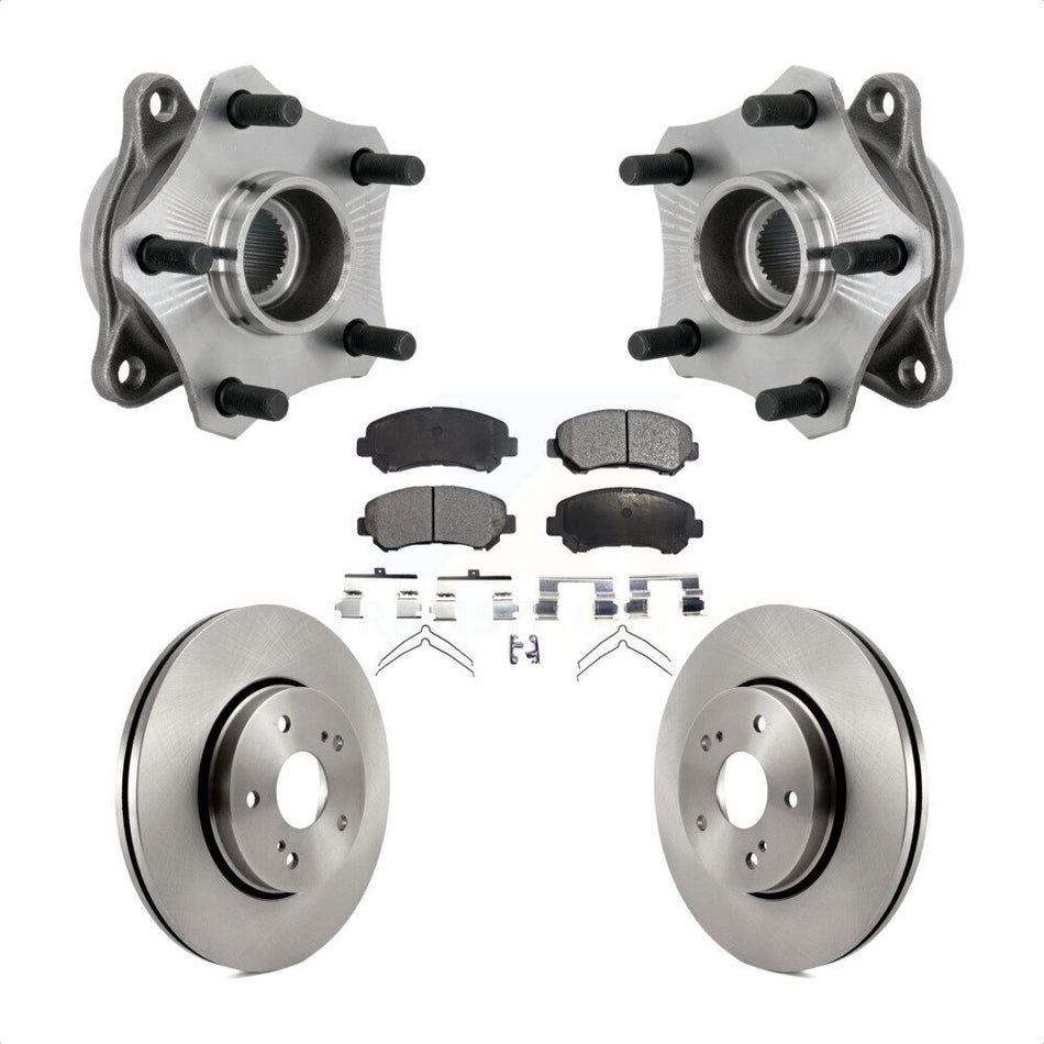 Front Hub Bearing Assembly Disc Brake Rotors And Pads Kit For 2010-2013 Suzuki Kizashi KBB-132213