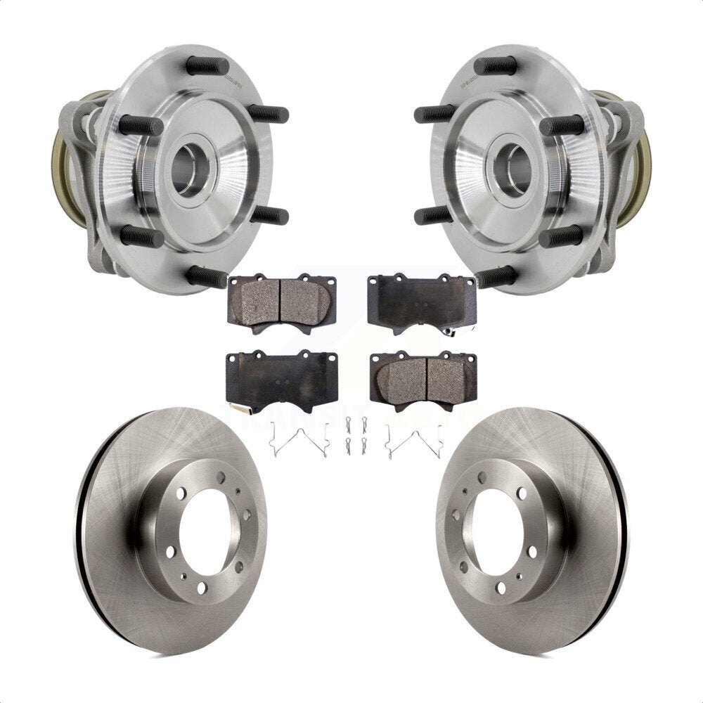 Front Hub Bearing Assembly Disc Brake Rotor Pads Kit For Toyota Tacoma 4Runner FJ Cruiser KBB-132214