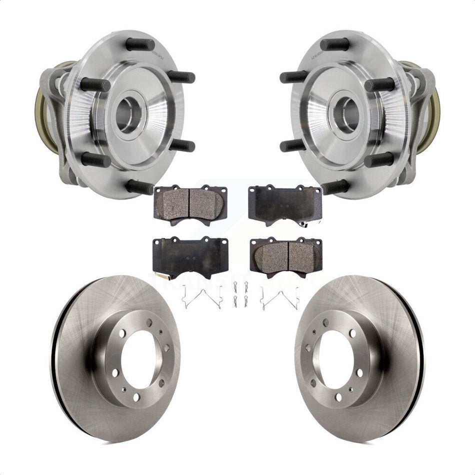 Front Hub Bearing Assembly Disc Brake Rotor Pads Kit For Toyota Tacoma 4Runner FJ Cruiser KBB-132214