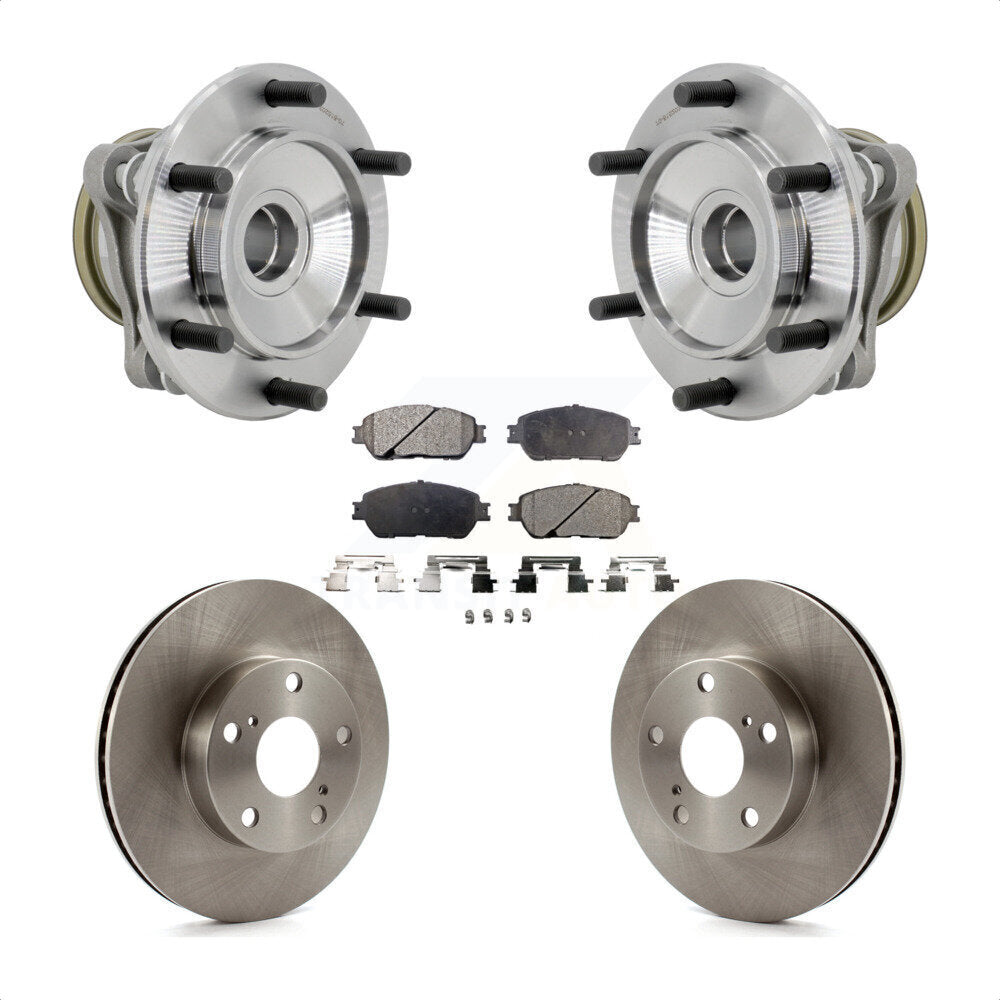 Front Hub Bearing Brake Rotor And Pad Kit For 2005-2015 Toyota Tacoma Pre Runner with RWD KBB-132215