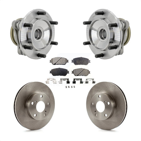 Front Hub Bearing Brake Rotor And Pad Kit For 2005-2015 Toyota Tacoma Pre Runner with RWD KBB-132215
