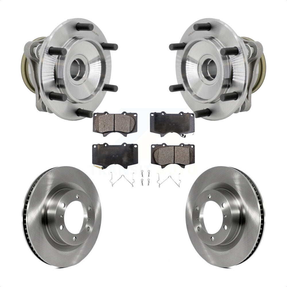 Front Hub Bearing Assembly Disc Brake Rotor And Pads Kit For 2010-2021 Toyota 4Runner RWD KBB-132216