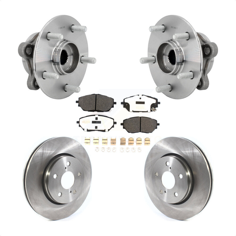 Front Hub Bearing Assembly Disc Brake Rotors And Semi-Metallic Pads Kit For Toyota C-HR KBB-132218