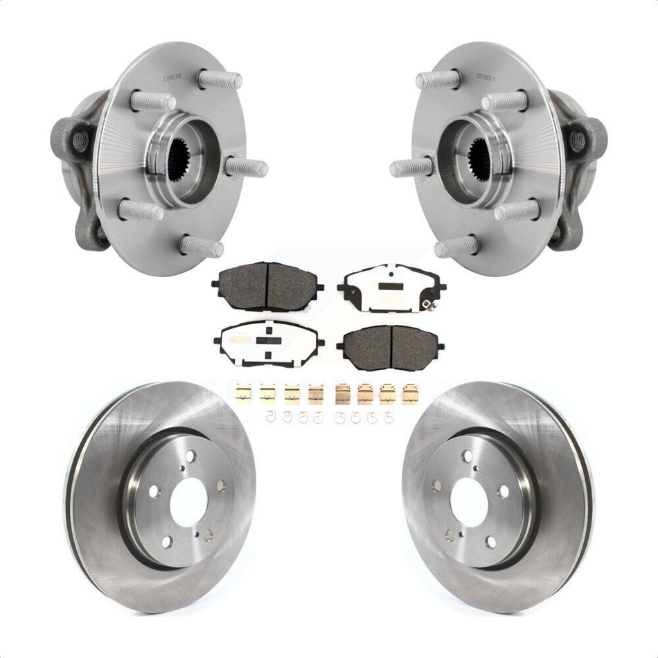 Front Hub Bearing Assembly Disc Brake Rotors And Semi-Metallic Pads Kit For Toyota C-HR KBB-132218