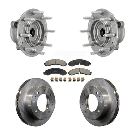 Front Hub Bearing Brake Rotor Pad Kit For GMC Chevrolet Silverado 2500 HD Sierra 3500 4WD KBB-132225
