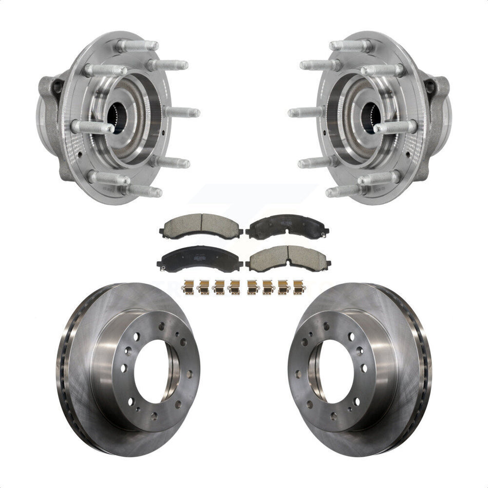 Front Hub Bearing Brake Rotor Pad Kit For GMC Chevrolet Silverado 2500 HD Sierra 3500 4WD KBB-132225