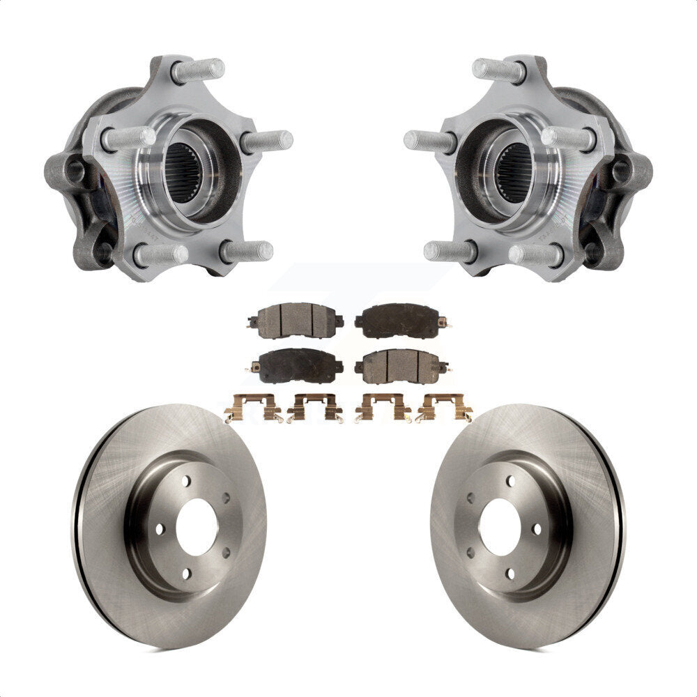 Front Hub Bearing Assembly Disc Brake Rotors And Pads Kit For 2019-2023 Nissan Altima KBB-132226