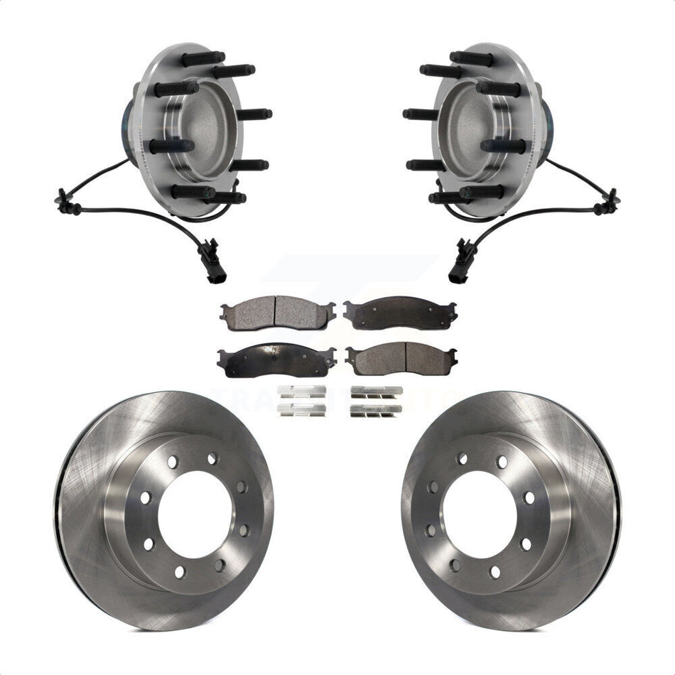 Front Hub Bearing Assembly Disc Brake Rotors And Pads Kit For Dodge Ram 1500 3500 2500 KBB-132228