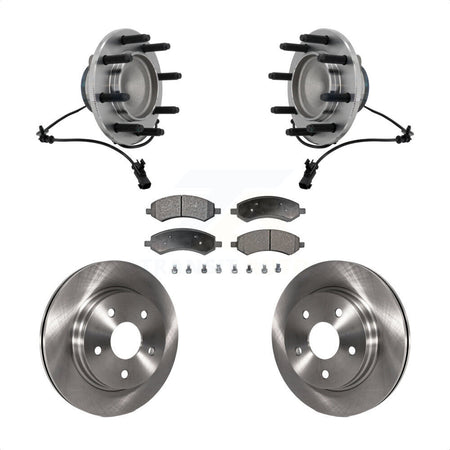 Front Hub Bearing Disc Brake Rotor Pad Kit For 2007-2008 Dodge Ram 1500 With 8 Lug Wheels KBB-132229