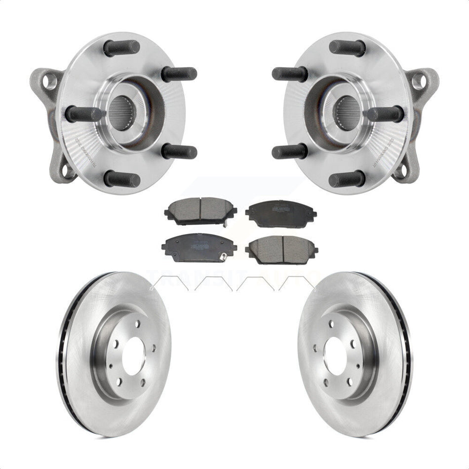 Front Hub Bearing Assembly Disc Brake Rotors And Pads Kit For 2020-2022 Mazda CX-30 KBB-132230