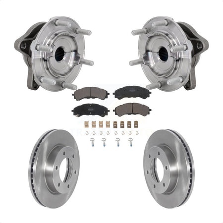 Front Hub Bearing Assembly Disc Brake Rotors And Pads Kit For 2019-2023 Ford Ranger 4WD KBB-132233